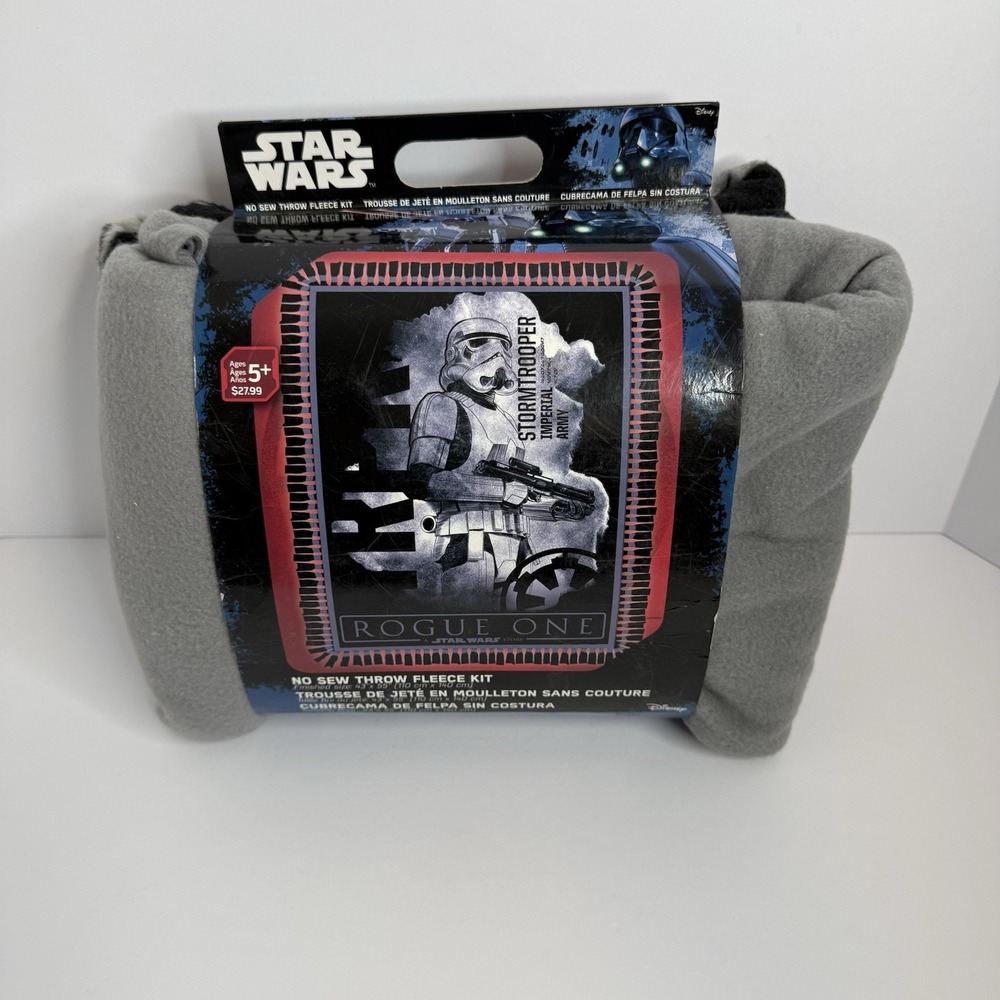 Star Wars Rogue One Stormtrooper Imperial Army No Sew Throw Kit 43" x 55" NIP‎